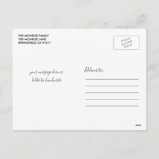 Roze en gouden kerstcadeautjes Foto-Briefkaart Feestdagenkaart (Achterkant)