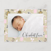 Roze en gouden kerstcadeautjes Foto-Briefkaart Feestdagenkaart (Voorkant)