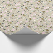 Roze en gouden kerstcadeautjes Patroon Gift Wrap Cadeaupapier (Hoek)