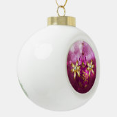 Roze en gouden Kerstmis Keramische Bal Ornament (Links)