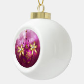 Roze en gouden Kerstmis Keramische Bal Ornament (Rechts)