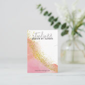 Roze en gouden Ketting display Kaart Visitekaartje (Staand voorkant)