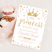 Roze en Gouden Kleine Prinses Baby shower Kaart