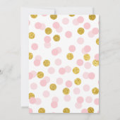 Roze en Gouden Kleine Prinses Uitnodiging (Achterkant)