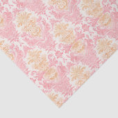 Roze en Gouden Kleur Ornamental Damask Pattern Tissuepapier (Detail)