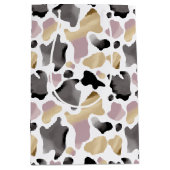 Roze en Gouden Koe Print Verjaardag Gift Bag Medium Cadeauzakje (Voorkant)