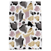 Roze en Gouden Koe Print Verjaardag Gift Bag Medium Cadeauzakje (Achterkant)