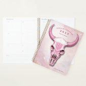 Roze en Gouden Koe Schedel Persoonlijke Planner (Display)
