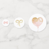 Roze en Gouden Konijnenballerina Baby shower Confetti (Achterkanten)