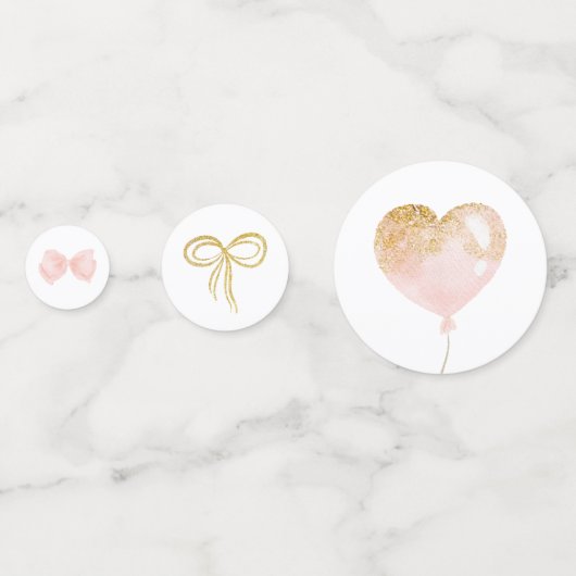 Roze en Gouden Konijnenballerina Baby shower Confetti (Achterkanten)