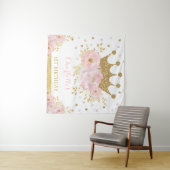Roze en Gouden Koninklijke Kroonprinses Verjaardag Wandkleed (In Situ (horizontaal))