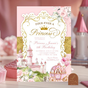 Roze en Gouden Koninkrijk Voor altijd een Prinses Kaart