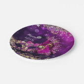 Roze en gouden kostume Masquerade Masker Birthday  Papieren Bordje (Gekanteld)