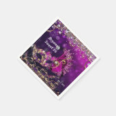 Roze en gouden kostume Masquerade Masker Birthday  Servetten (Hoek)