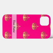Roze en gouden kroonpatroon Case-Mate iPhone case (Achterkant (horizontaal))