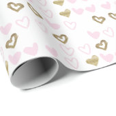 Roze en gouden kunsten Verpakkingspapier Cadeaupapier (Rol Hoek)