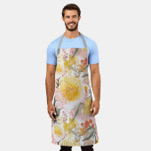  Roze en Gouden Kust Banksia Bloemen Schort (Gedragen)