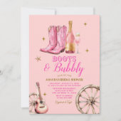 Roze en gouden laarzen en bubbelig Vrijgezellenfee Kaart (Voorkant)