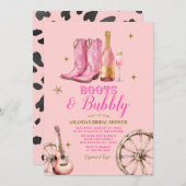 Roze en gouden laarzen en bubbelig Vrijgezellenfee Kaart (Voorkant / Achterkant)