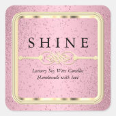 roze en gouden labels Square (Voorkant)