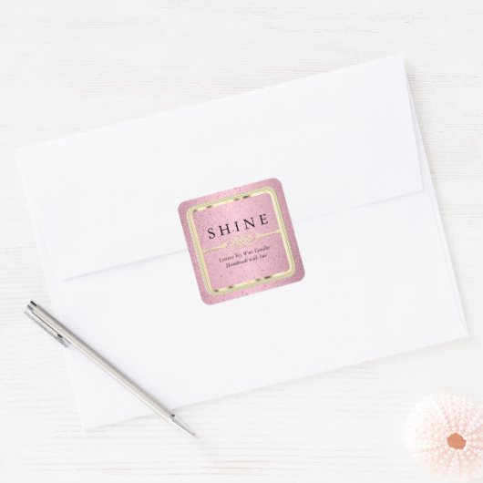  roze en gouden labels Square (Envelop)