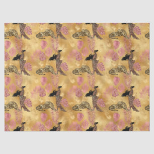 Roze en Gouden Leopard Reeks Ontwerp 8 Tissuepapier