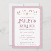  Roze en Gouden Lief 16e Verjaardag Kaart (Voorkant)