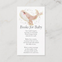 Roze en gouden lief walvisboek voor babyshower