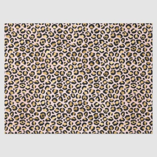Roze en Gouden Luipaard Serie Design 12 Tissuepapier (Voorkant)