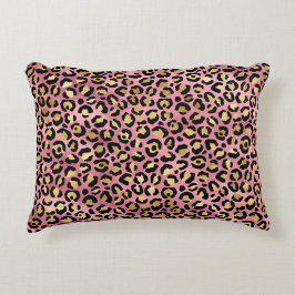 Roze en Gouden Luipaard Serie Design 15 Accent Kussen