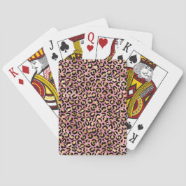 Roze en Gouden Luipaard Serie Design 15 Pokerkaarten