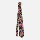 Roze en Gouden Luipaard Serie Design 15 Stropdas (Achterkant)