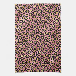Roze en Gouden Luipaard Serie Design 15 Theedoek