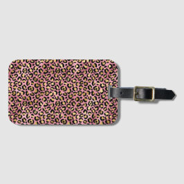 Roze en Gouden Luipaard Serie Ontwerp 15 Bagagelabel