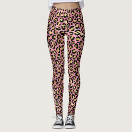 Roze en Gouden Luipaard Serie Ontwerp 15 Leggings