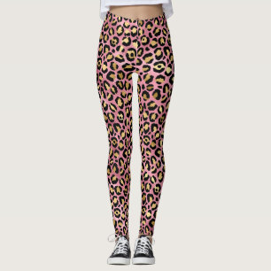 Roze en Gouden Luipaard Serie Ontwerp 15 Leggings