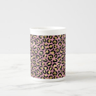 Roze en Gouden Luipaard Serie Ontwerp 15 Porselein Kop