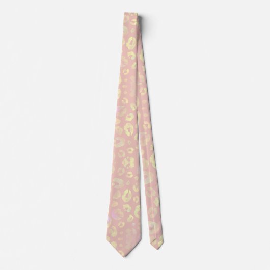 Roze en gouden luipaard stropdas (Voorkant)
