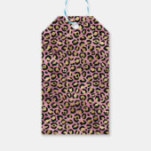 Roze en gouden luipaardprint cadeaulabel (Achterkant)