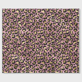 Roze en Gouden Luipaardprint Cadeaupapier (Vlak)