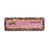 Roze en gouden luipaardprint etiket (Voorkant)