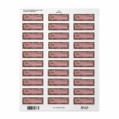 Roze en gouden luipaardprint etiket (Full Sheet)