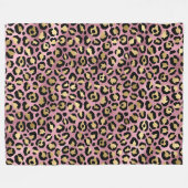 Roze en gouden luipaardprint fleece deken (Voorkant (Horizontaal))