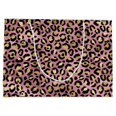 Roze en gouden luipaardprint groot cadeauzakje (Achterkant)