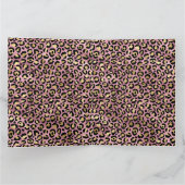 Roze en gouden luipaardprint kaart (Binnen)