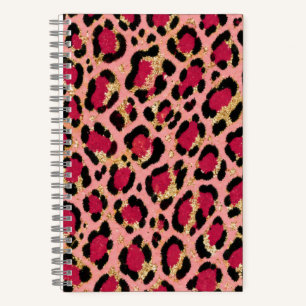 Roze en gouden luipaardprint notitieboek