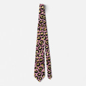 Roze en Gouden Luipaardprint Stropdas (Voorkant)