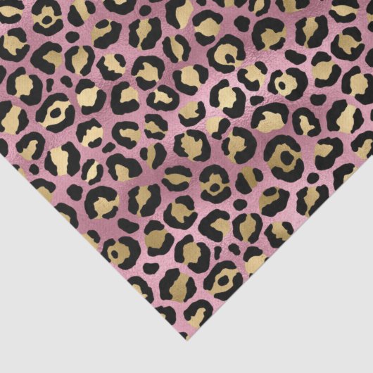 Roze en gouden luipaardprint tissuepapier (Detail)