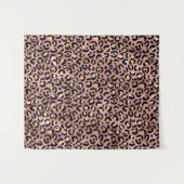 Roze en gouden luipaardprint wandkleed (Voorkant (horizontaal))