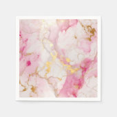 Roze en gouden luxe marmer effect Napkins Servet (Voorkant)